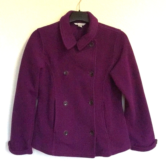 Lands’ End girls fleece peacoat Pea Coat  size 10-12 - Picture 1 of 6